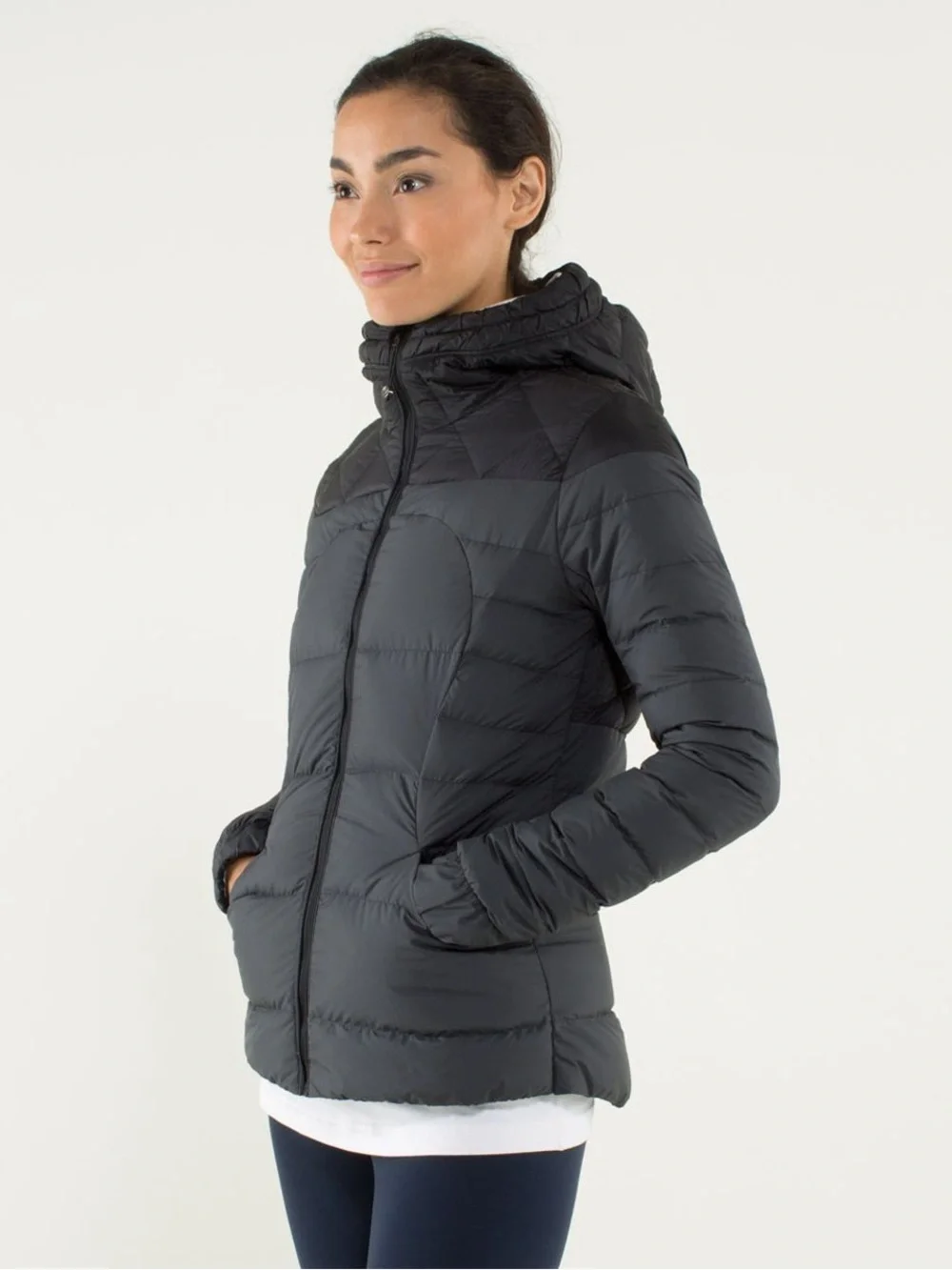 LULU 🍋 Fluffin Awesome Lightweight Black Hooded Puffer Jacket